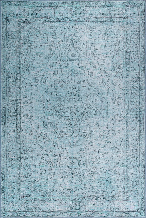 Conceptum Folk Chenille - Alfombra Azul 75 x 230 cm